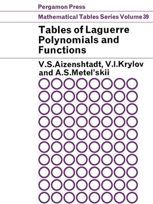 cover image of Mathematical Tables Series, Volume 39